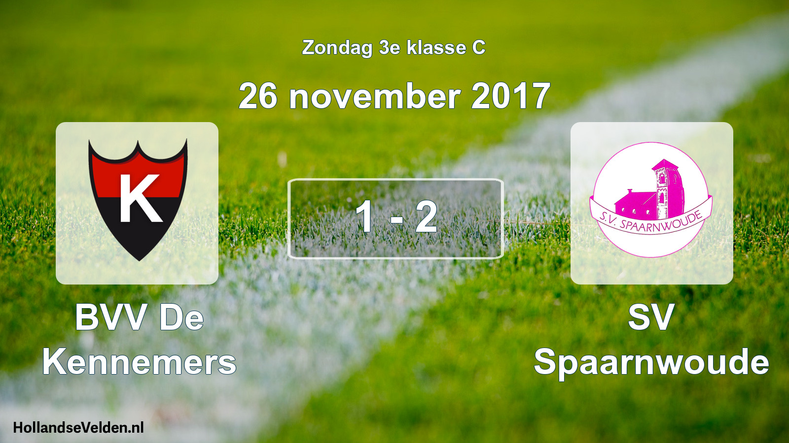 Total number of matches played: BVV De Kennemers - SV Spaarnwoude 1 - 2 (26 November 2017)
