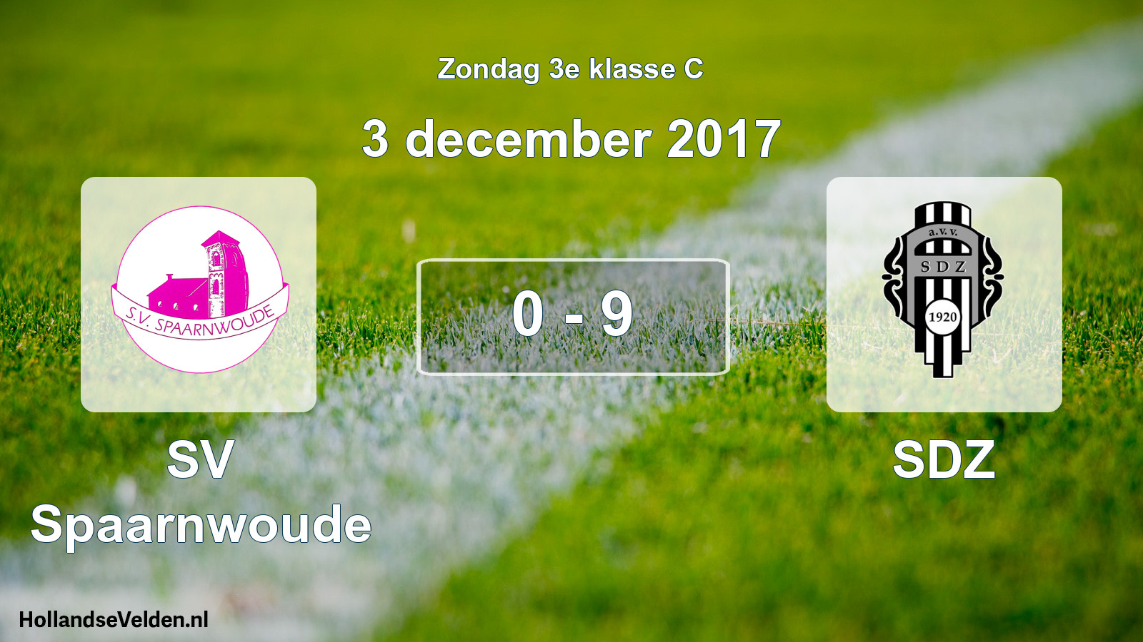 Total number of matches played: SV Spaarnwoude - SDZ 0 - 9 (3 December 2017)