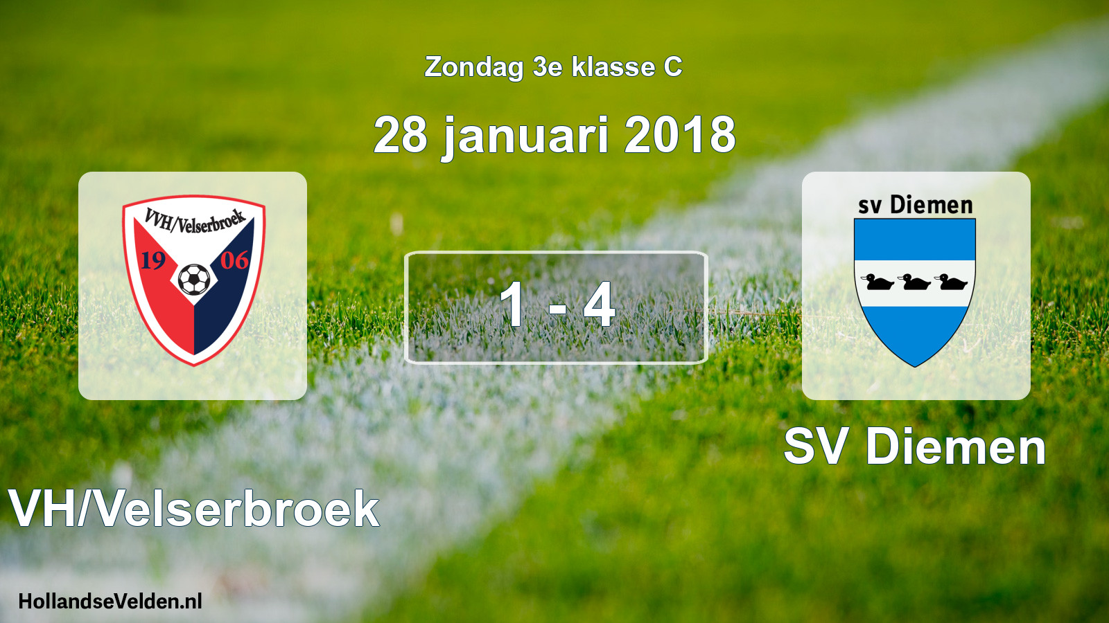 Total number of matches played: VVH/Velserbroek - SV Diemen 1 - 4 (28 January 2018)