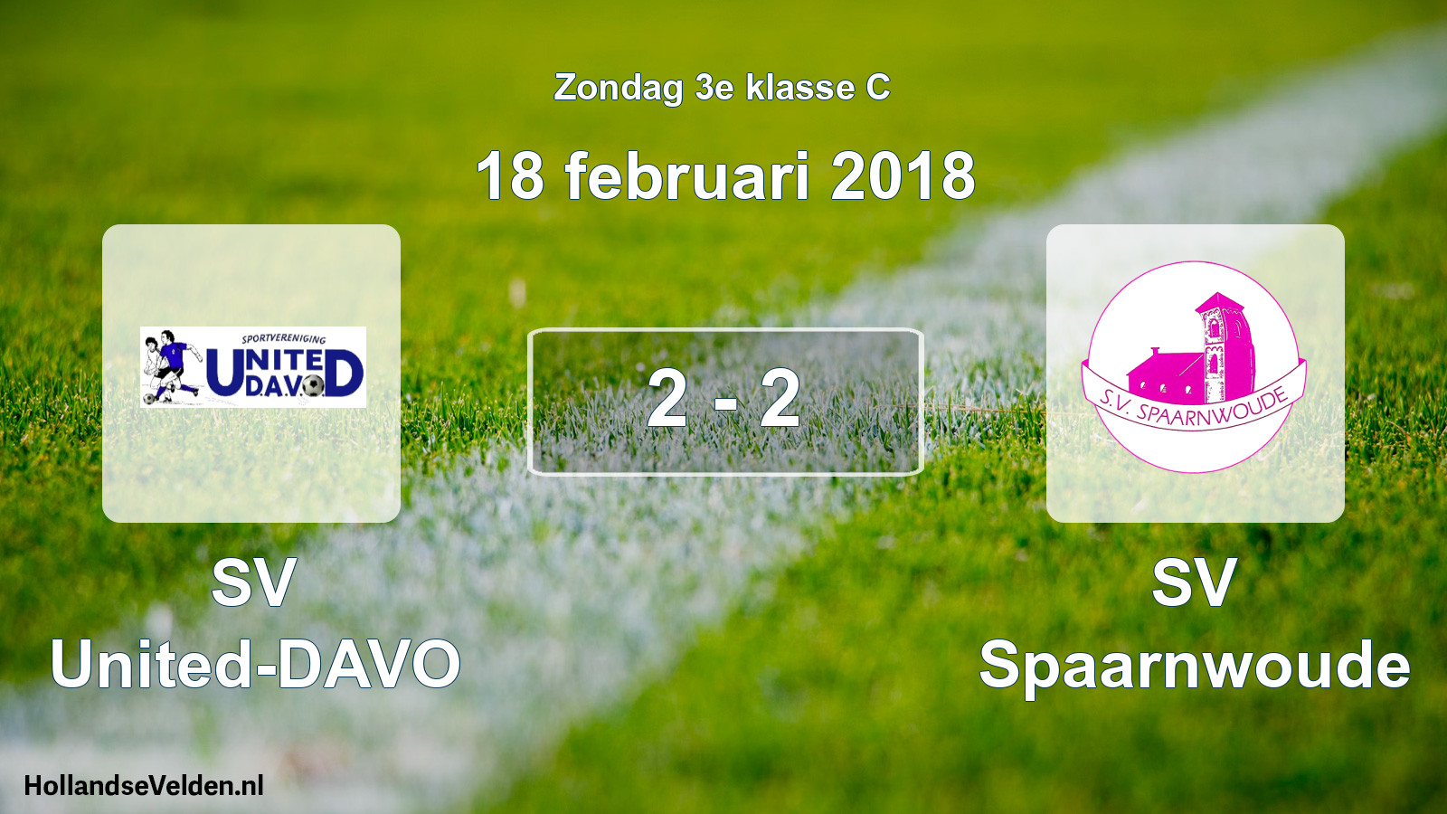 Total number of matches played: SV United-DAVO - SV Spaarnwoude 2 - 2 (18 February 2018)