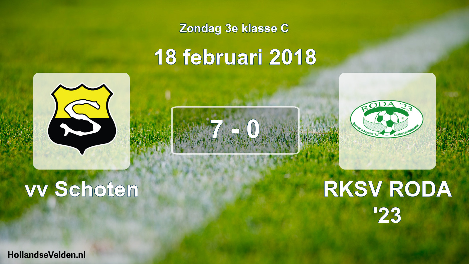 Total number of matches played: vv Schoten - RKSV RODA '23 7 - 0 (18 February 2018)