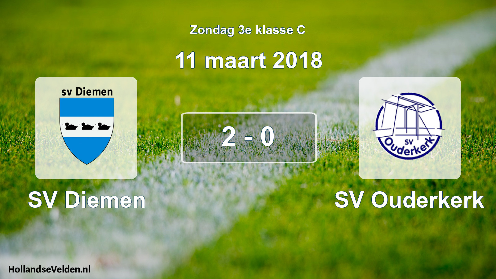 Total number of matches played: SV Diemen - SV Ouderkerk 2 - 0 (11 March 2018)