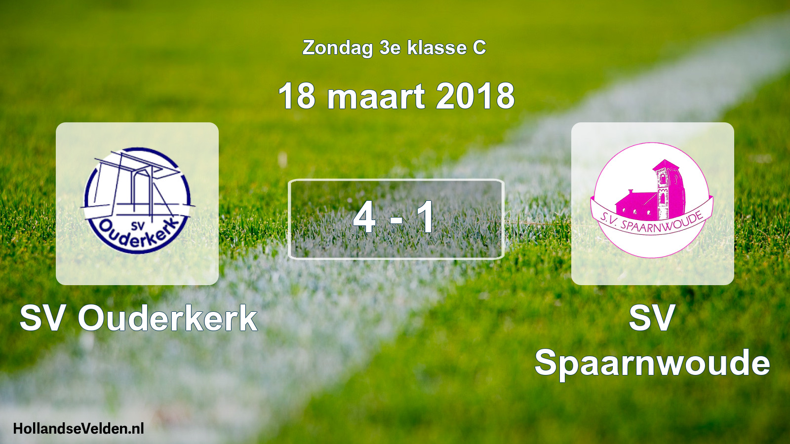 Total number of matches played: SV Ouderkerk - SV Spaarnwoude 4 - 1 (18 March 2018)