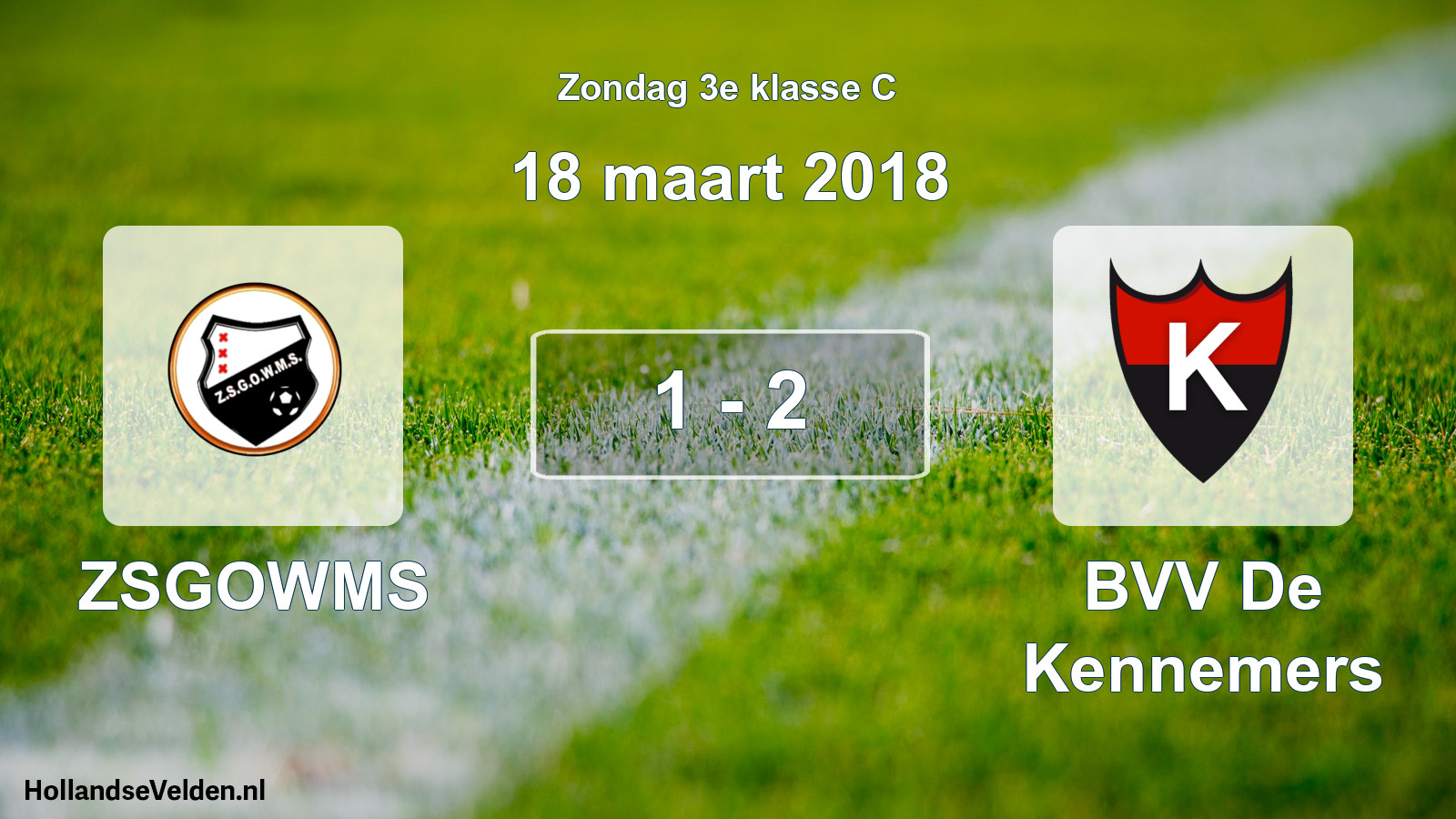 Total number of matches played: ZSGOWMS - BVV De Kennemers 1 - 2 (18 March 2018)