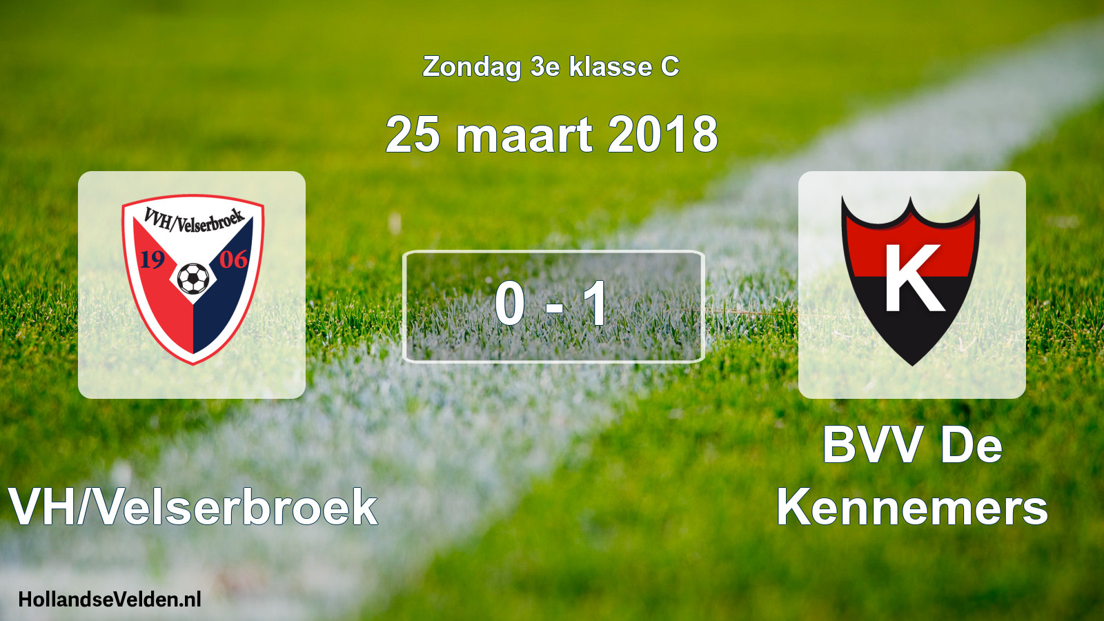 Total number of matches played: VVH/Velserbroek - BVV De Kennemers 0 - 1 (25 March 2018)