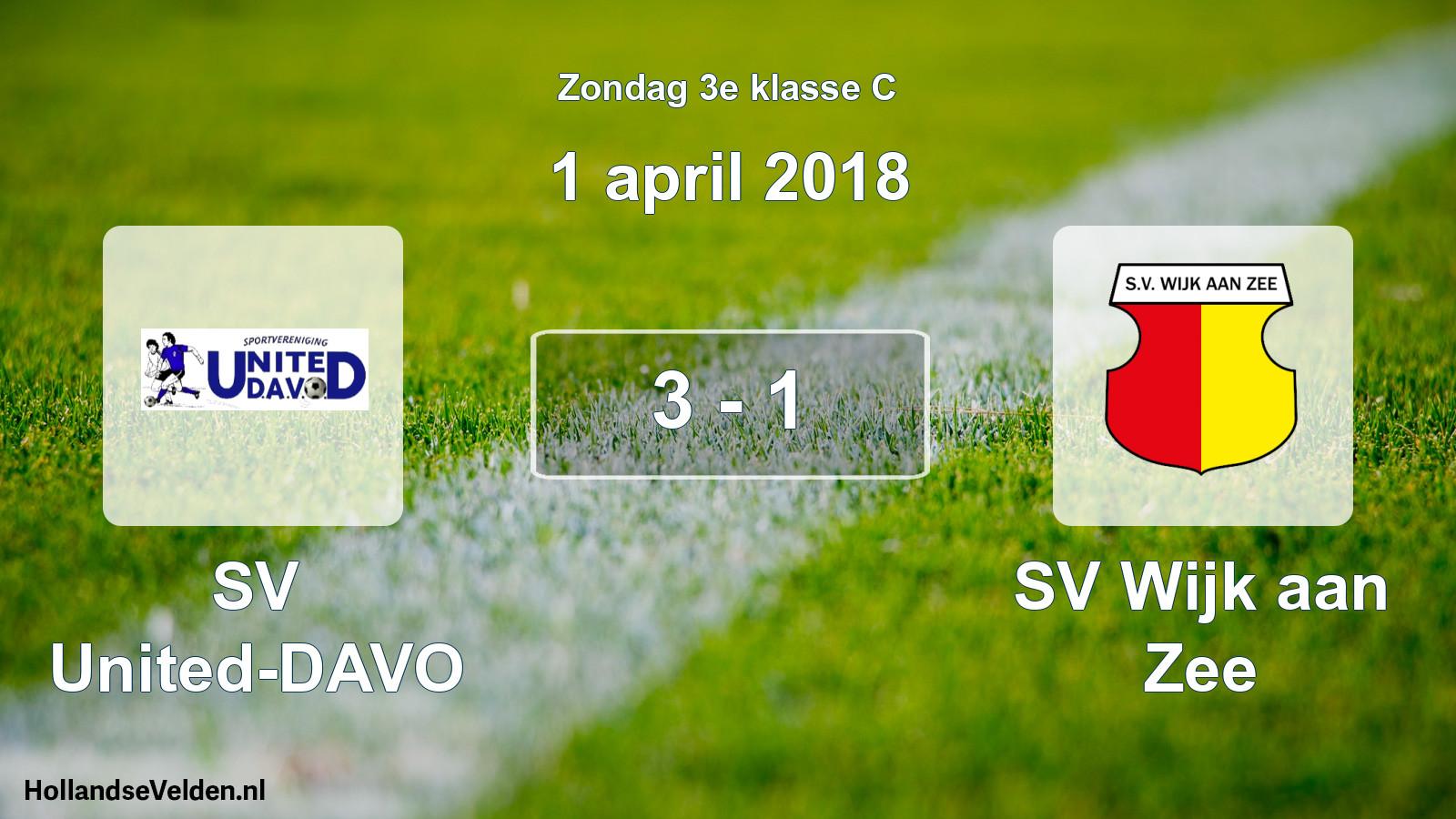 Total number of matches played: SV United-DAVO - SV Wijk aan Zee 3 - 1 (1 April 2018)