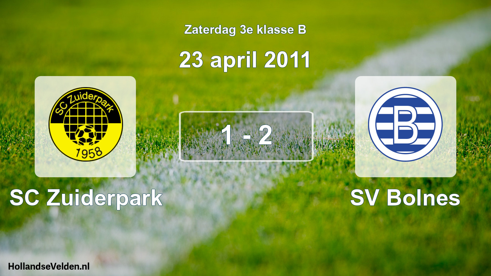 Total number of matches played: SC Zuiderpark - SV Bolnes 1 - 2 (23 April 2011)