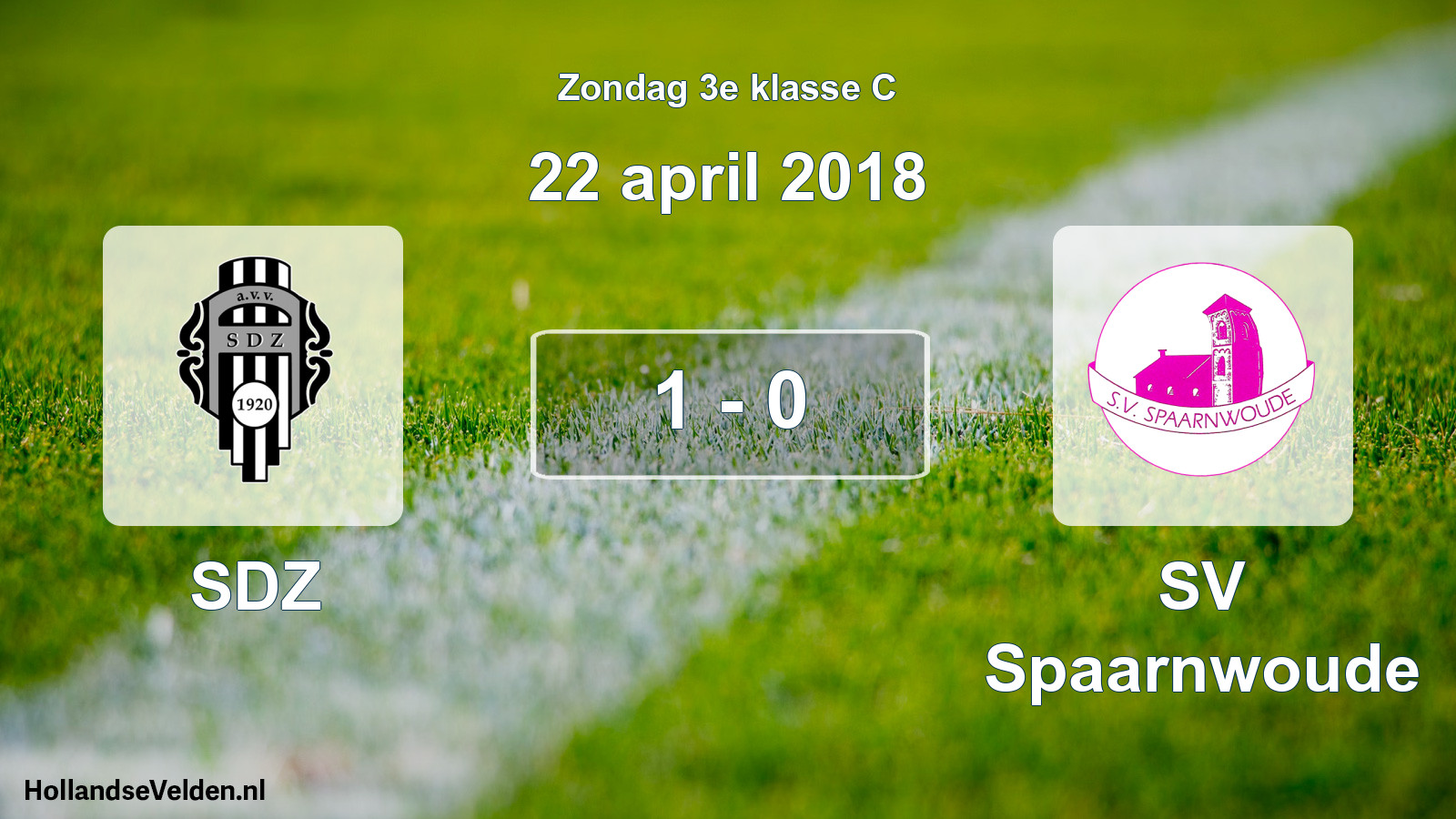 Total number of matches played: SDZ - SV Spaarnwoude 1 - 0 (22 April 2018)