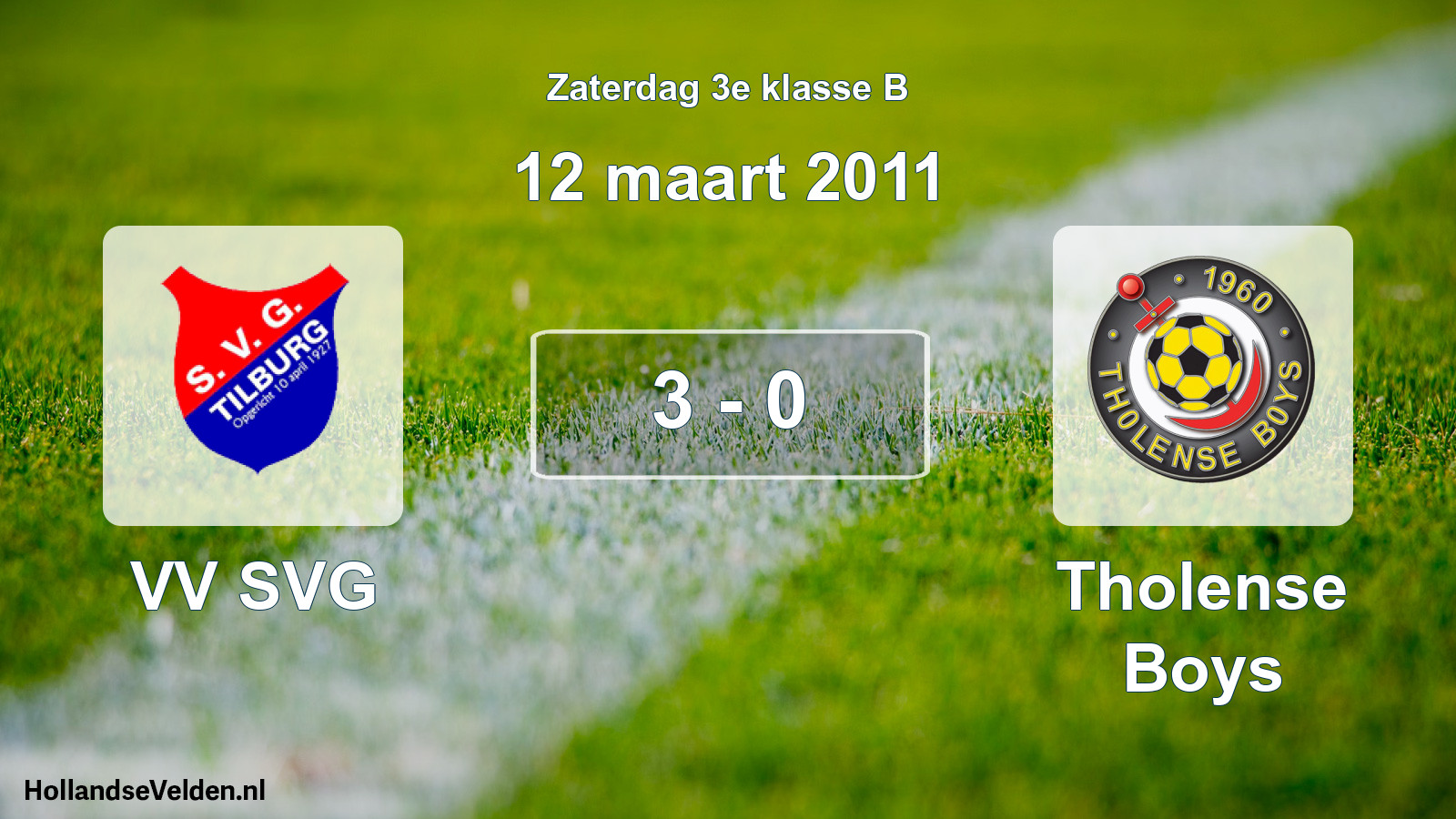 Total number of matches played: VV SVG - Tholense Boys 3 - 0 (12 March 2011)