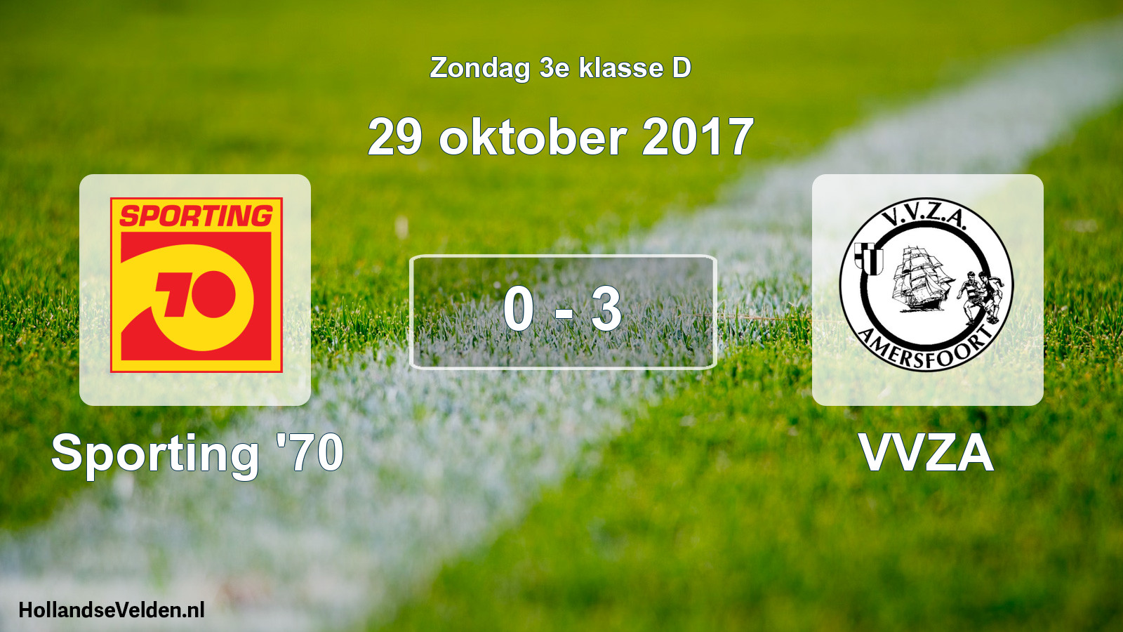 Total number of matches played: Sporting '70 - VVZA 0 - 3 (29 October 2017)