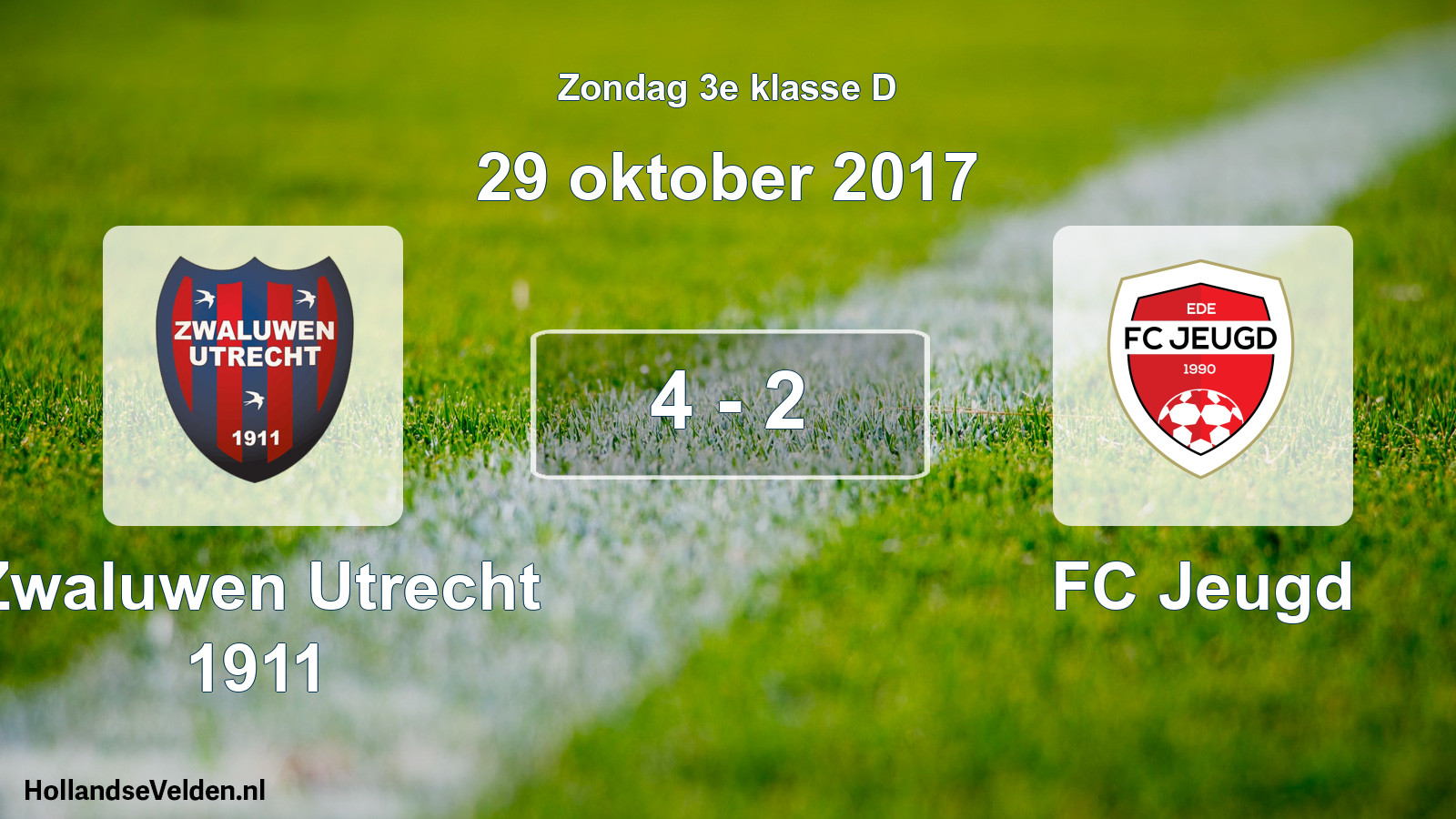 Total number of matches played: Zwaluwen Utrecht 1911 - FC Jeugd 4 - 2 (29 October 2017)