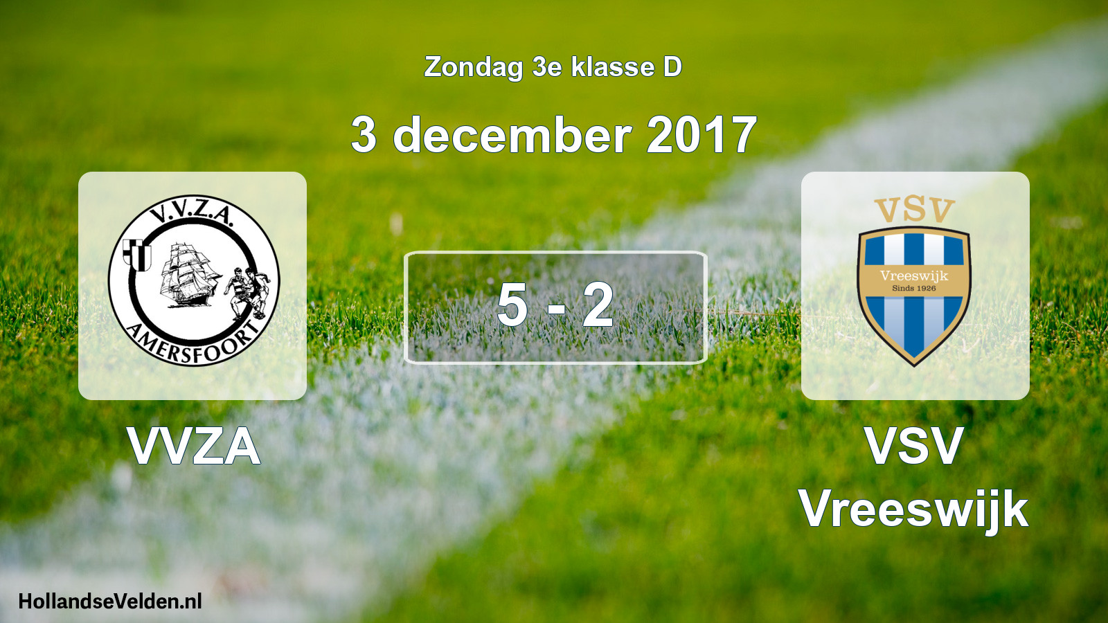 Total number of matches played: VVZA - VSV Vreeswijk 5 - 2 (3 December 2017)