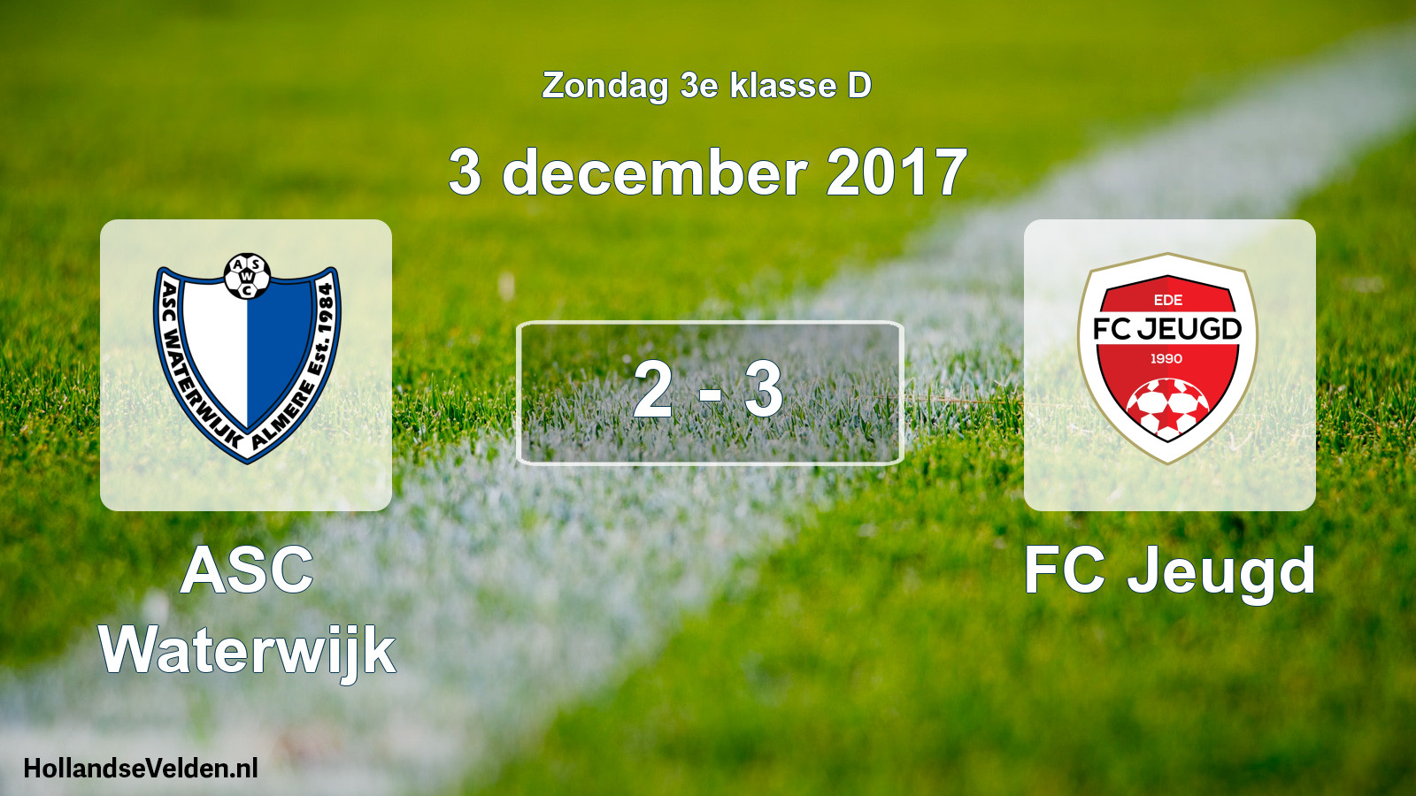Total number of matches played: ASC Waterwijk - FC Jeugd 2 - 3 (3 December 2017)