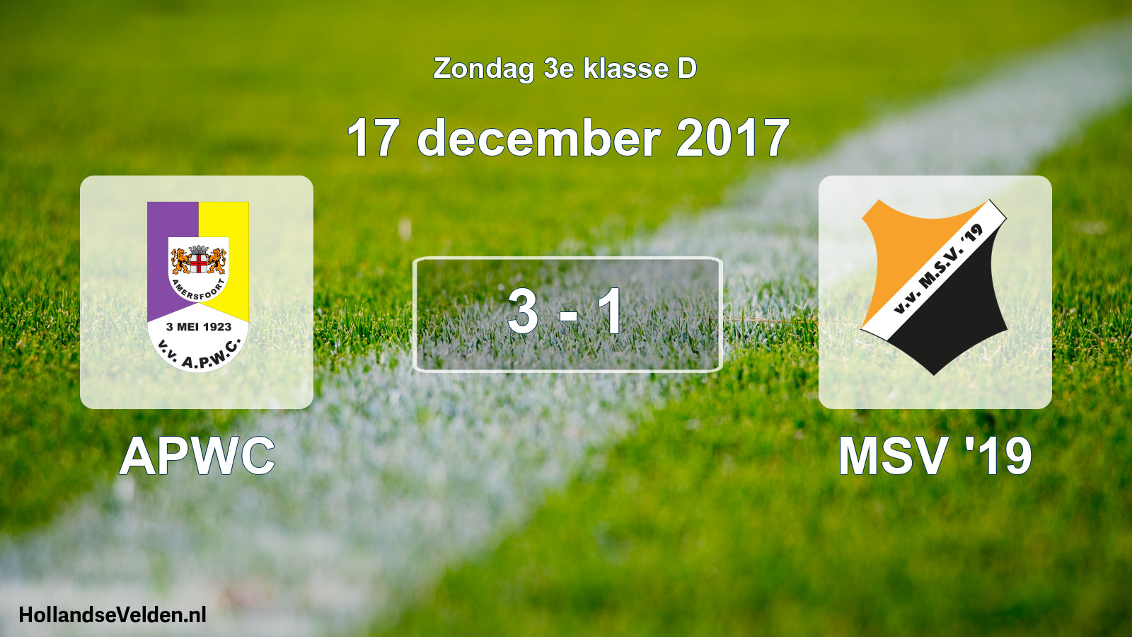 Total number of matches played: APWC - MSV '19 3 - 1 (17 December 2017)