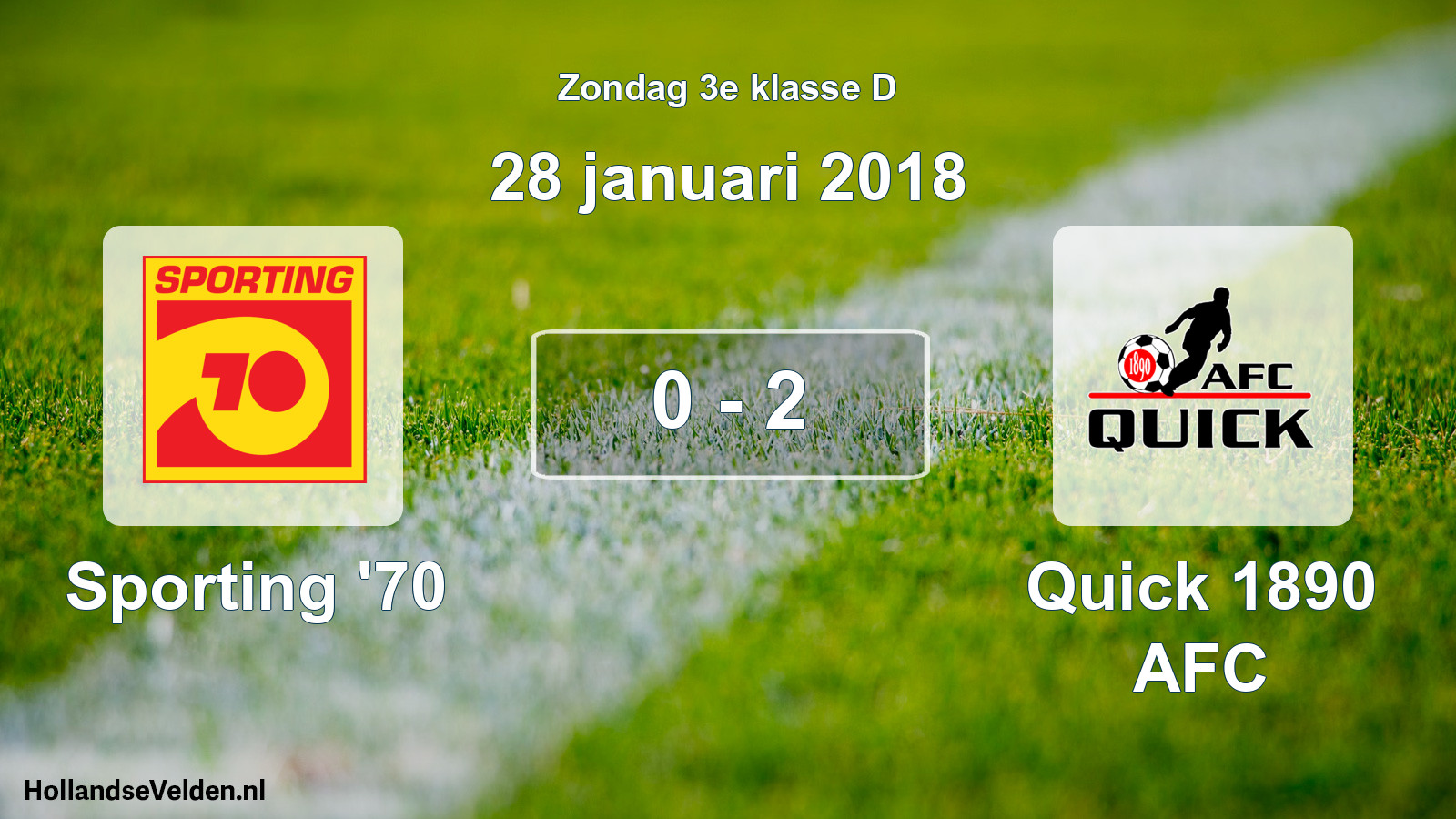 Total number of matches played: Sporting '70 - Quick 1890 AFC 0 - 2 (28 January 2018)