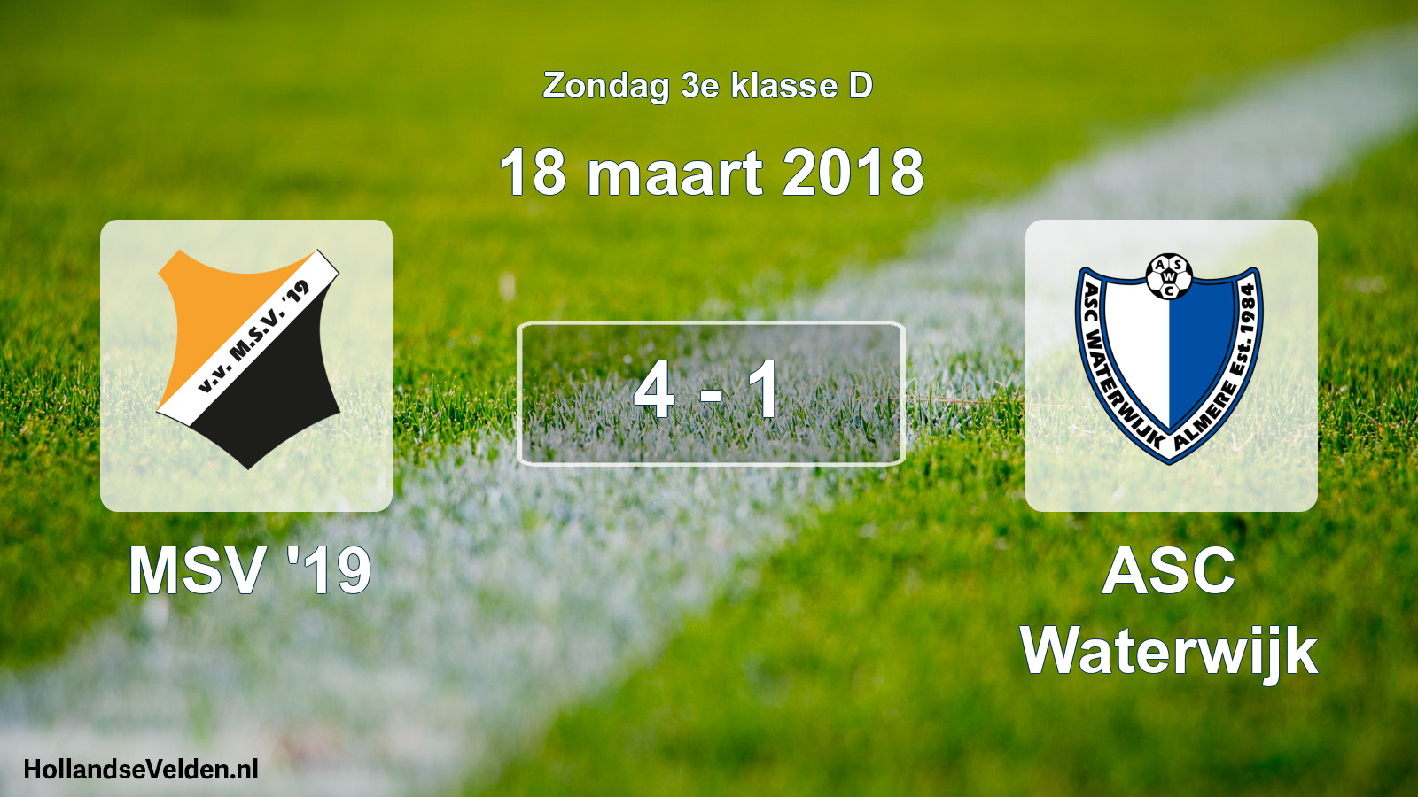 Total number of matches played: MSV '19 - ASC Waterwijk 4 - 1 (18 March 2018)