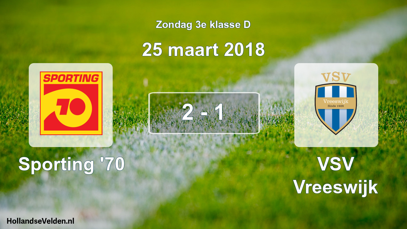 Total number of matches played: Sporting '70 - VSV Vreeswijk 2 - 1 (25 March 2018)