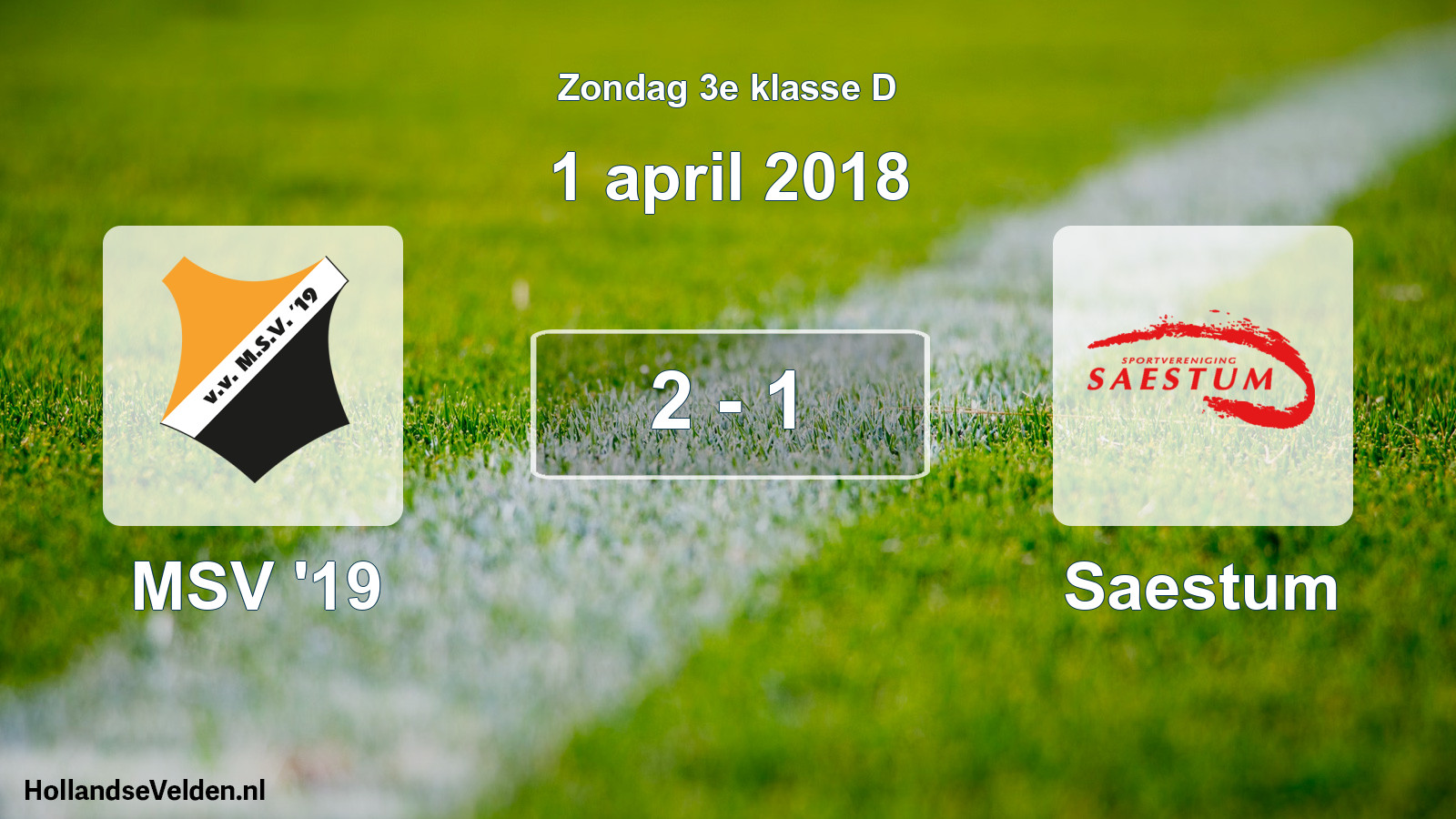 Total number of matches played: MSV '19 - Saestum 2 - 1 (1 April 2018)