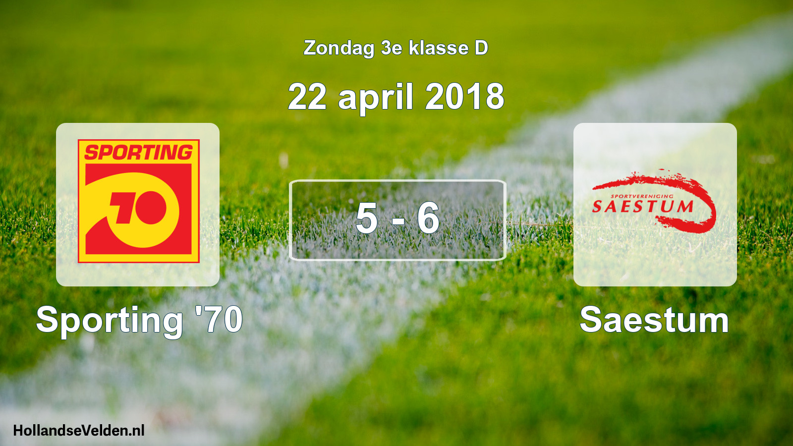 Total number of matches played: Sporting '70 - Saestum 5 - 6 (22 April 2018)
