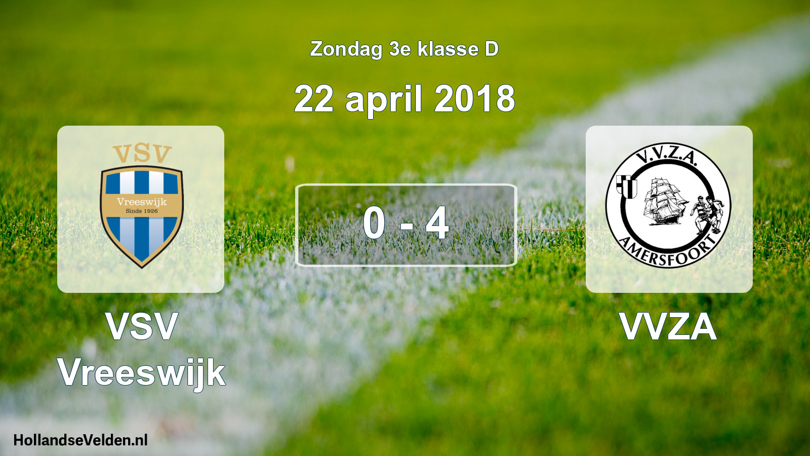 Total number of matches played: VSV Vreeswijk - VVZA 0 - 4 (22 April 2018)