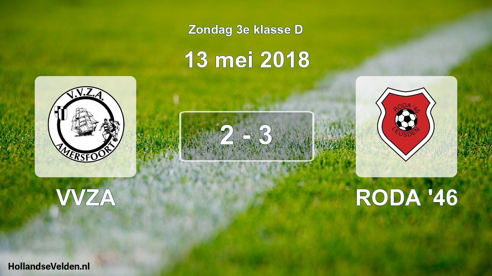 Total number of matches played: VVZA - RODA '46 2 - 3 (13 May 2018)