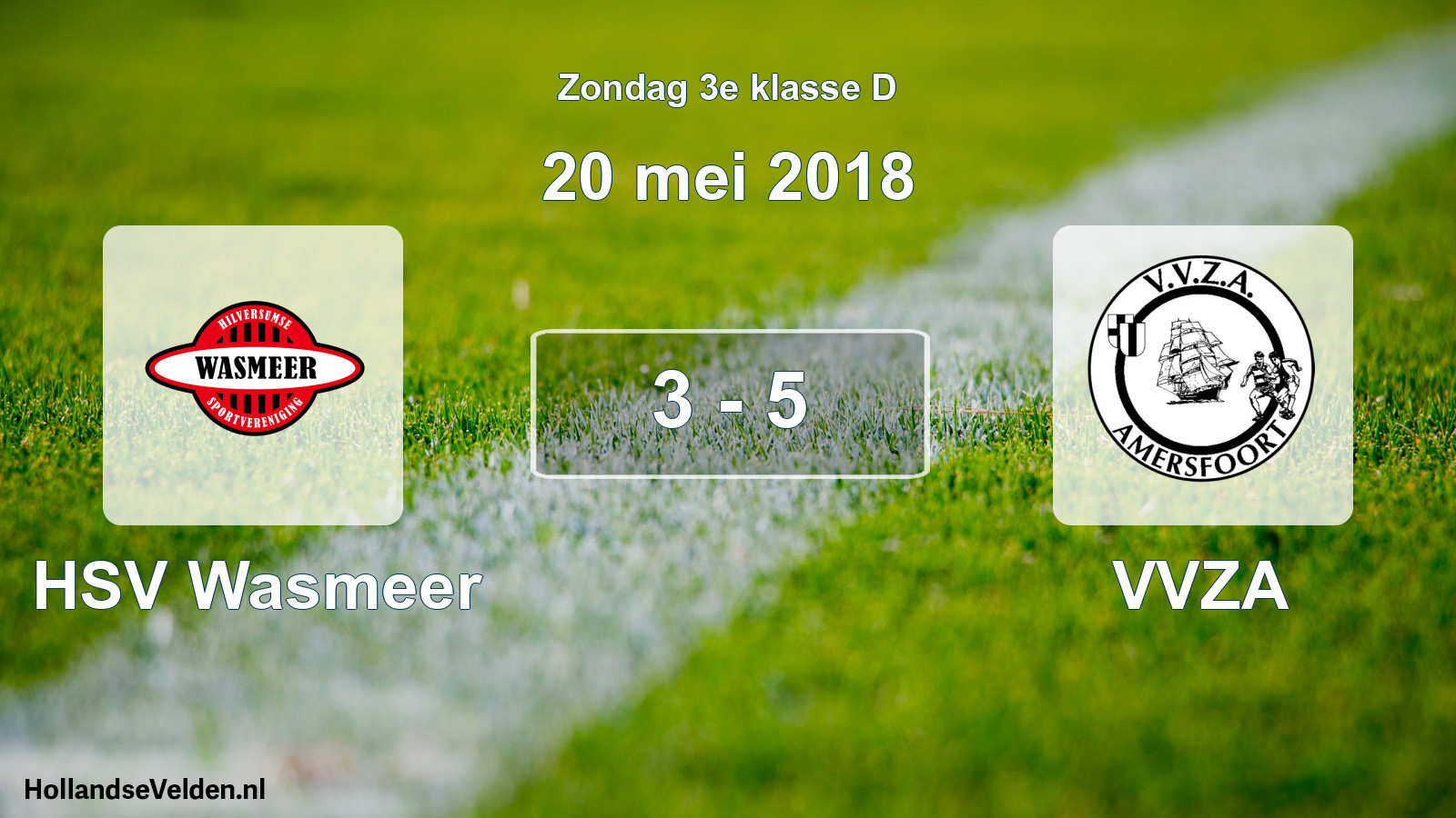 Total number of matches played: HSV Wasmeer - VVZA 3 - 5 (20 May 2018)