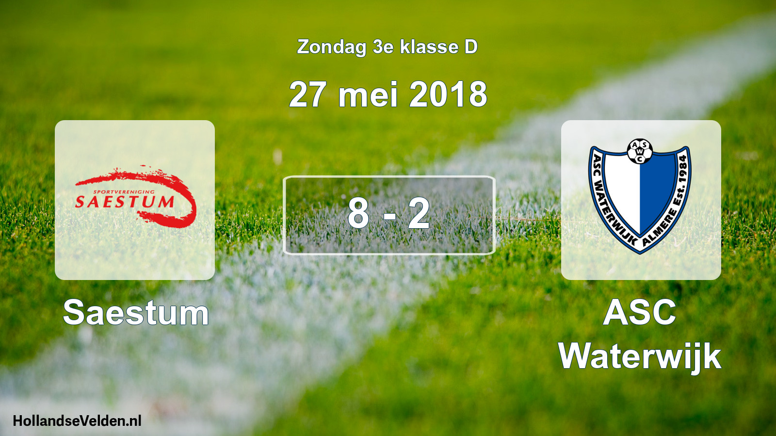 Total number of matches played: Saestum - ASC Waterwijk 8 - 2 (27 May 2018)