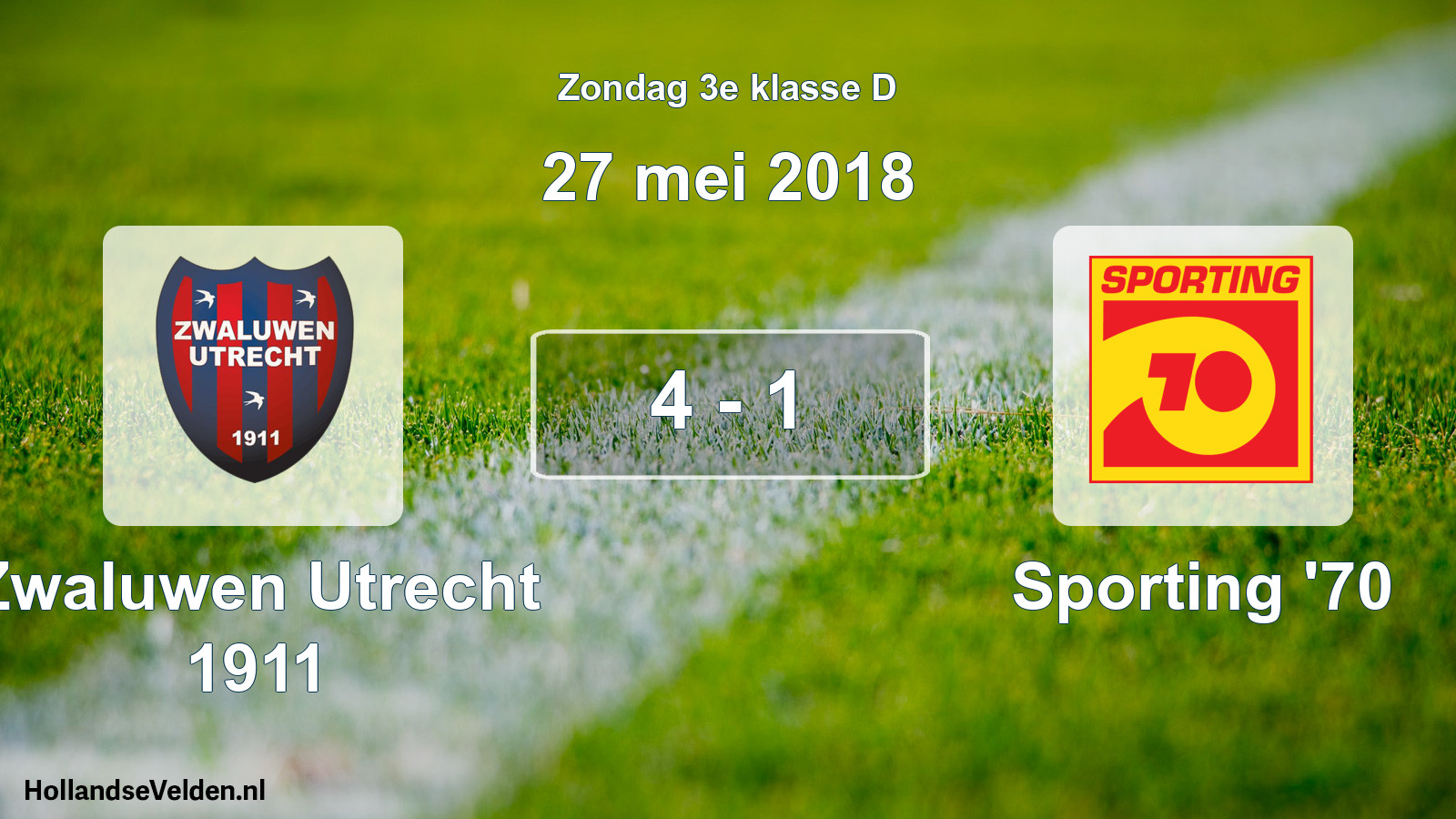 Total number of matches played: Zwaluwen Utrecht 1911 - Sporting '70 4 - 1 (27 May 2018)