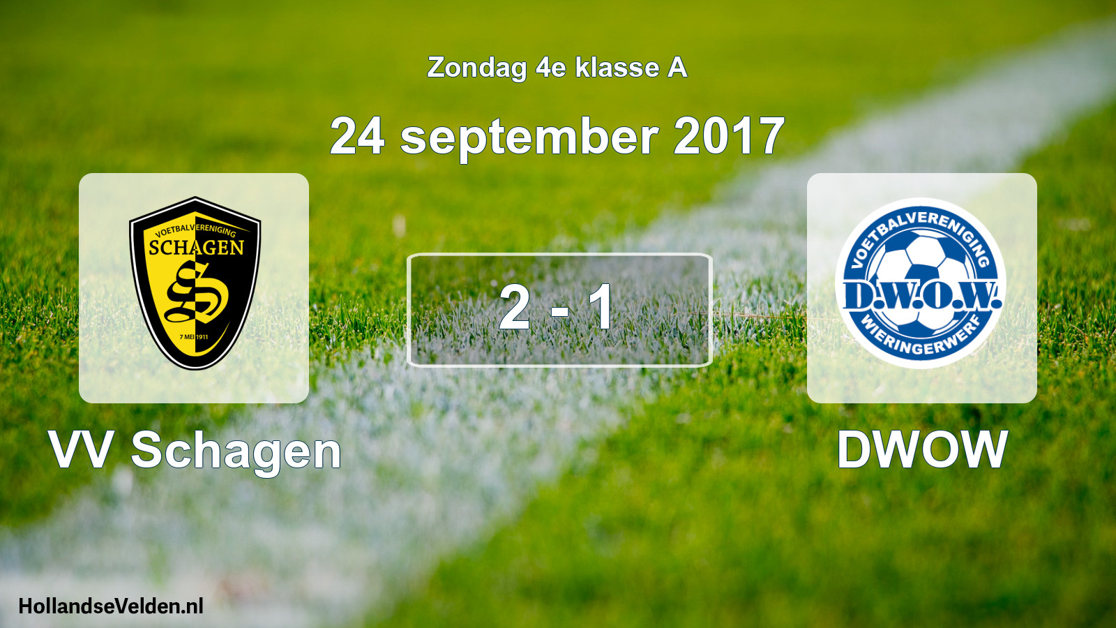 Total number of matches played: VV Schagen - DWOW 2 - 1 (24 September 2017)