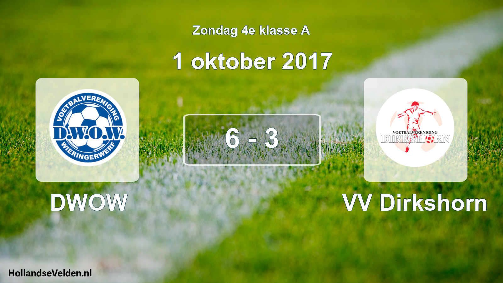Total number of matches played: DWOW - VV Dirkshorn 6 - 3 (1 October 2017)