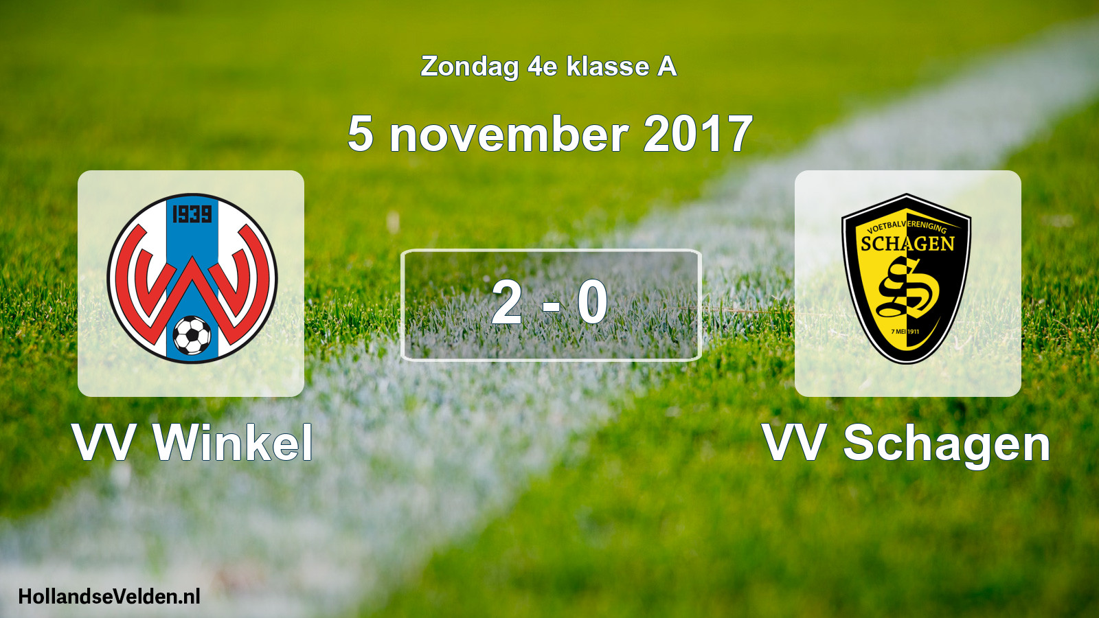 Total number of matches played: VV Winkel - VV Schagen 2 - 0 (5 November 2017)