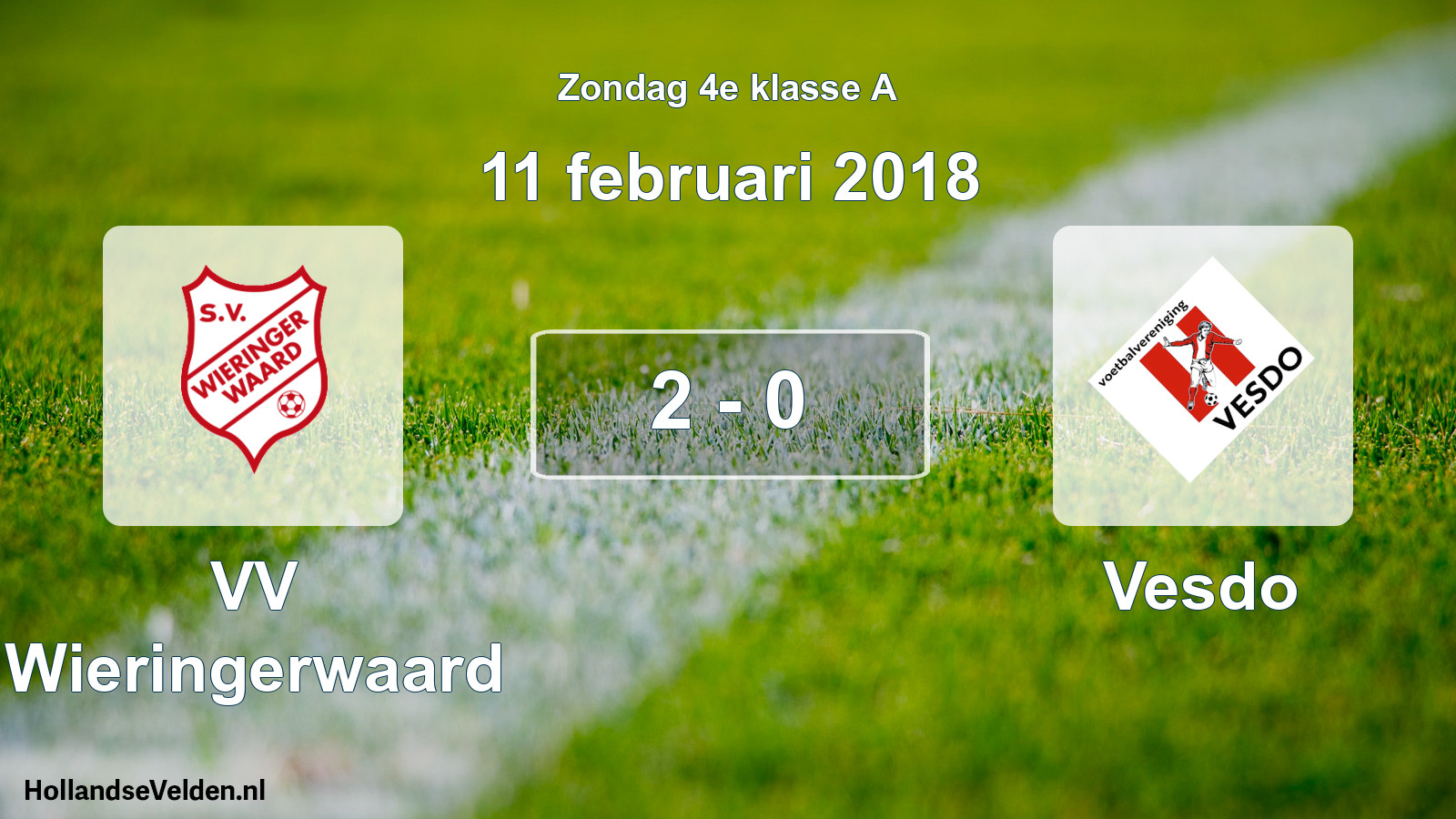 Total number of matches played: VV Wieringerwaard - Vesdo 2 - 0 (11 February 2018)