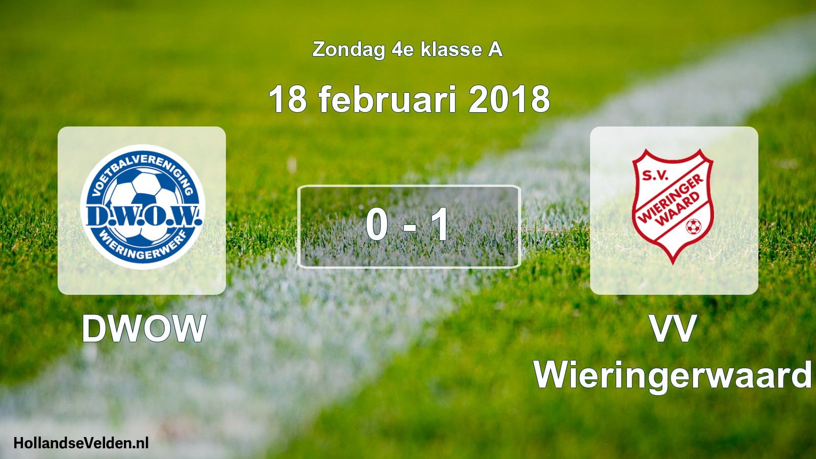 Total number of matches played: DWOW - VV Wieringerwaard 0 - 1 (18 February 2018)