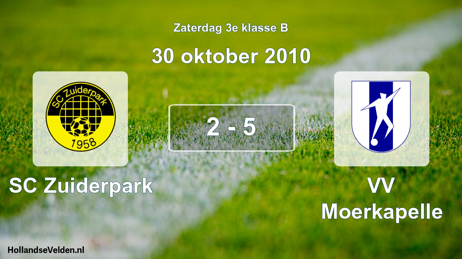 Total number of matches played: SC Zuiderpark - VV Moerkapelle 2 - 5 (30 October 2010)