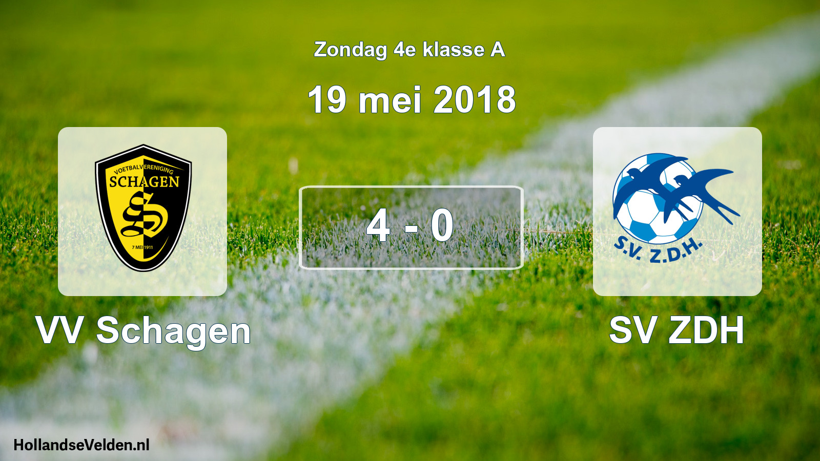 Total number of matches played: VV Schagen - SV ZDH 4 - 0 (19 May 2018)