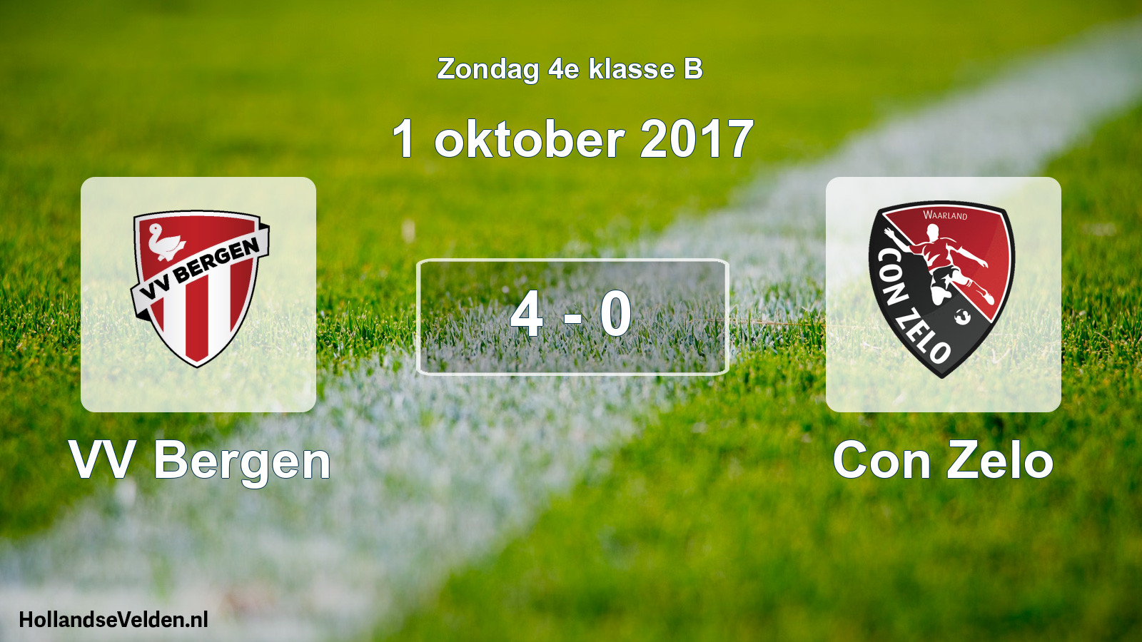 Total number of matches played: VV Bergen - Con Zelo 4 - 0 (1 October 2017)