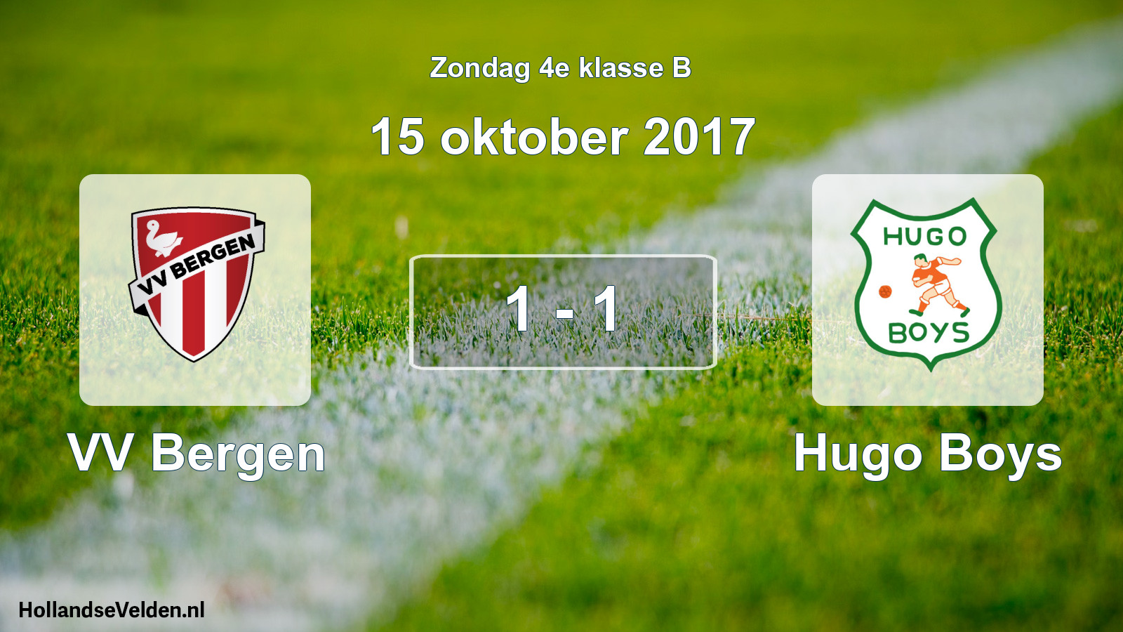 Total number of matches played: VV Bergen - Hugo Boys 1 - 1 (15 October 2017)