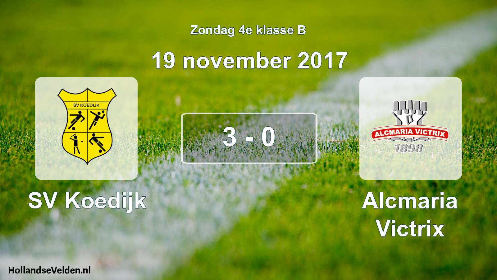 Total number of matches played: SV Koedijk - Alcmaria Victrix 3 - 0 (19 November 2017)