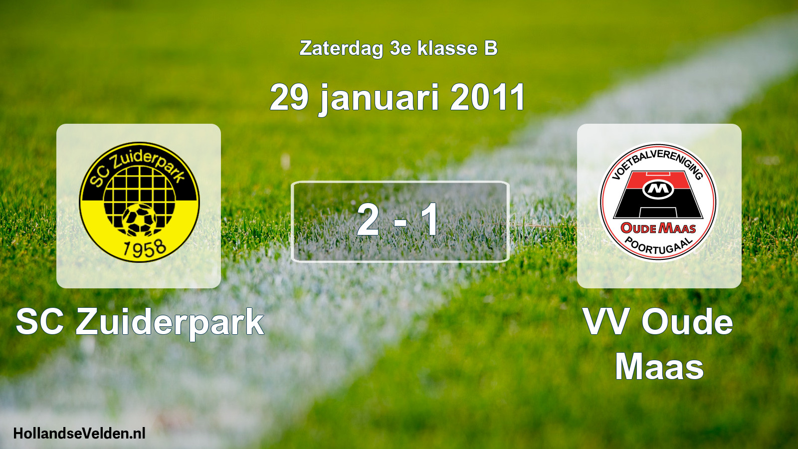 Total number of matches played: SC Zuiderpark - VV Oude Maas 2 - 1 (29 January 2011)