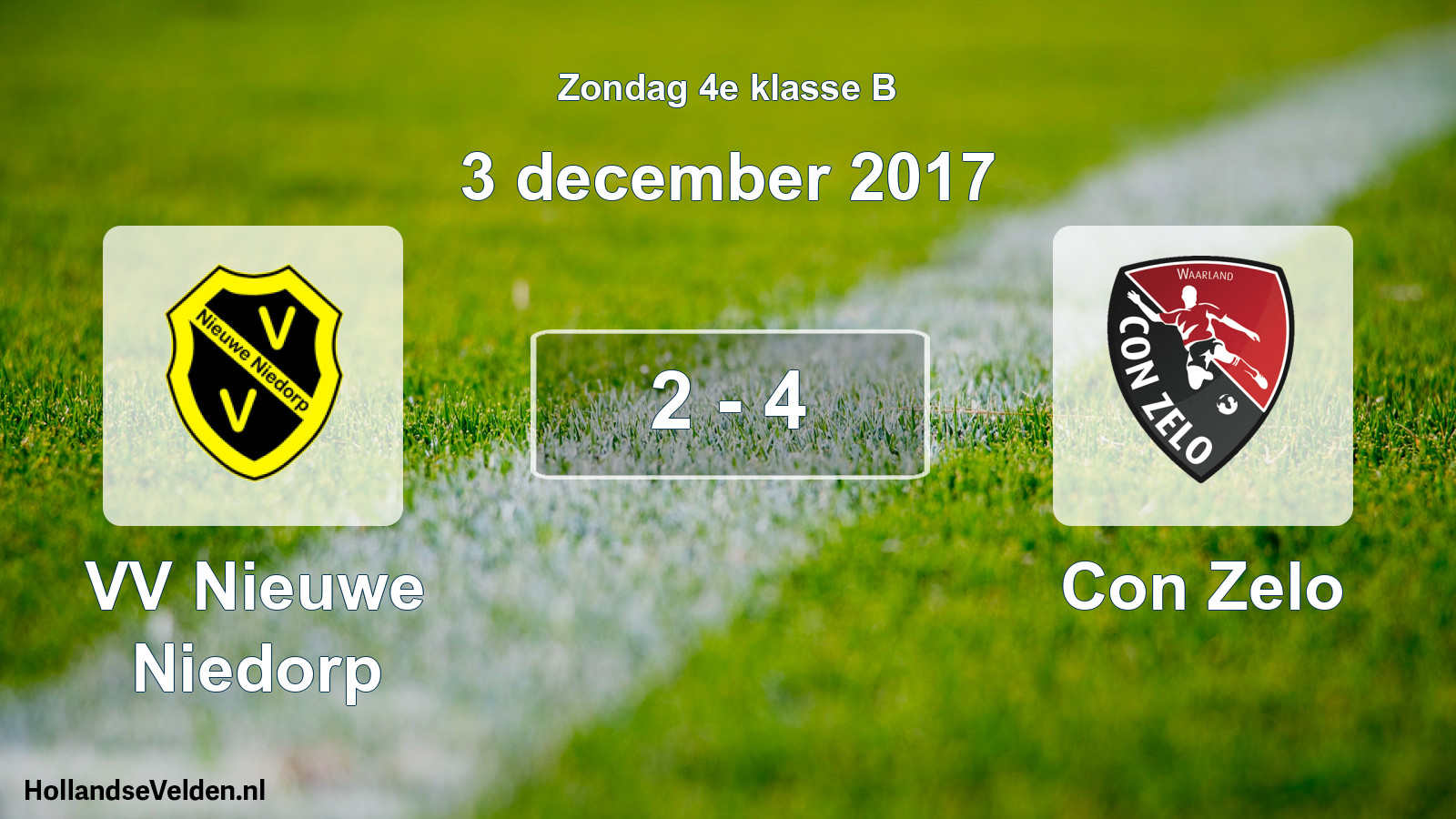 Total number of matches played: VV Nieuwe Niedorp - Con Zelo 2 - 4 (3 December 2017)