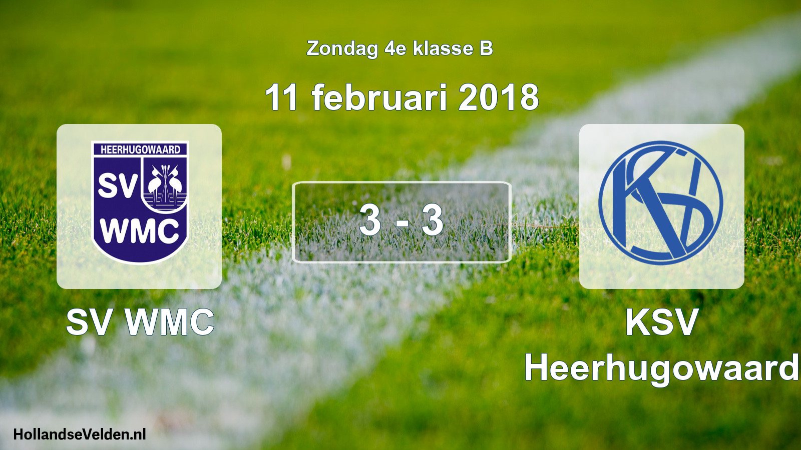 Total number of matches played: SV WMC - KSV Heerhugowaard 3 - 3 (11 February 2018)
