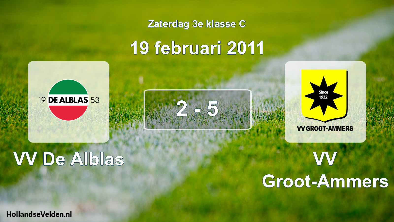 Total number of matches played: VV De Alblas - VV Groot-Ammers 2 - 5 (19 February 2011)