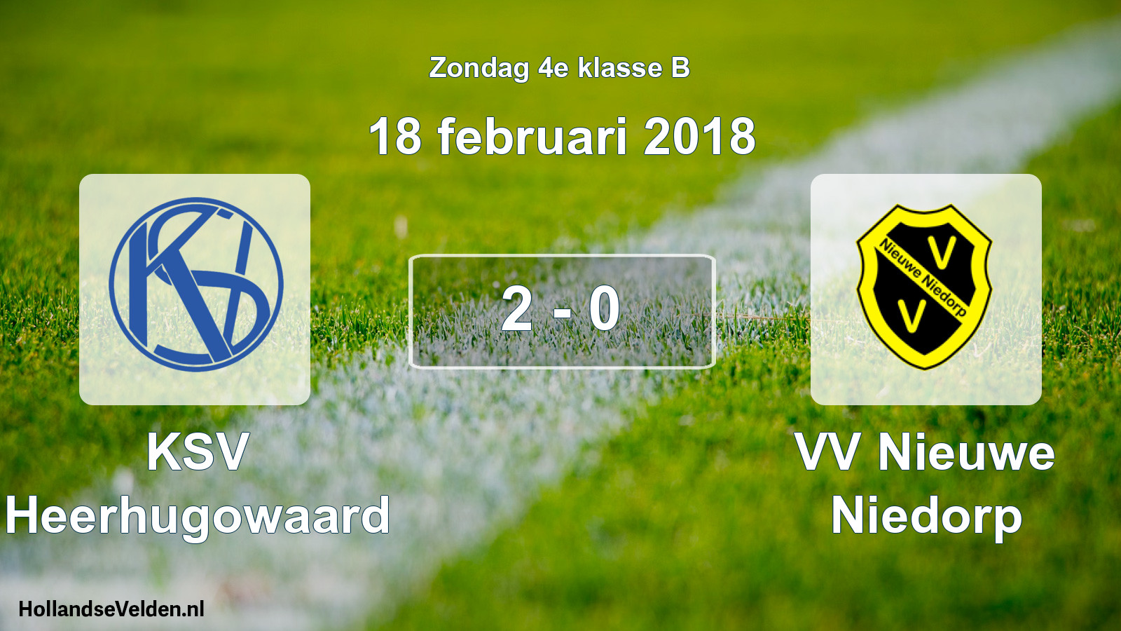 Total number of matches played: KSV Heerhugowaard - VV Nieuwe Niedorp 2 - 0 (18 February 2018)