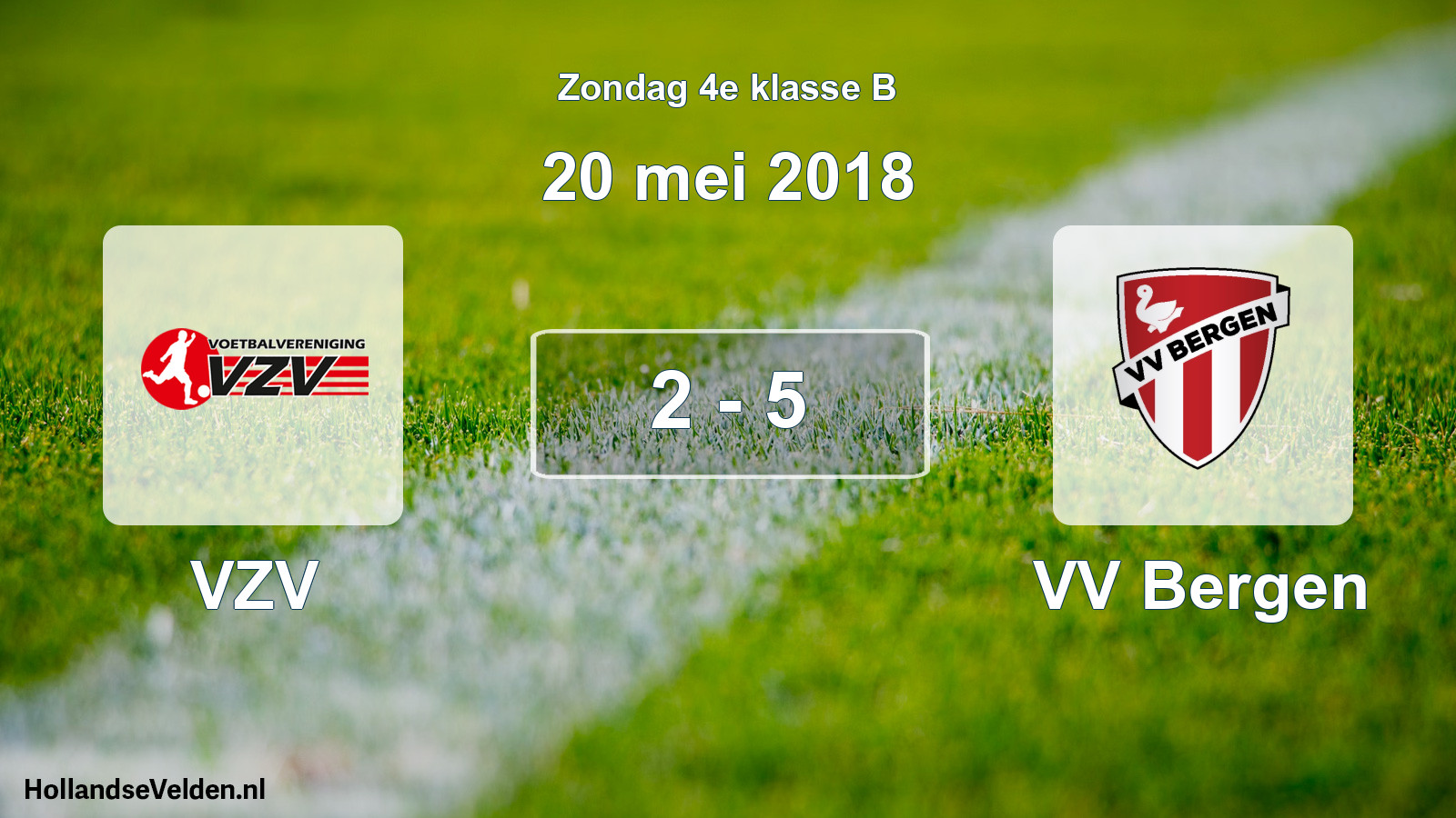 Total number of matches played: VZV - VV Bergen 2 - 5 (20 May 2018)