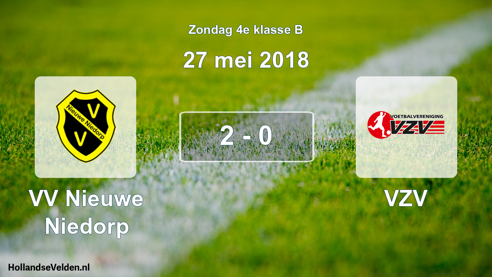 Total number of matches played: VV Nieuwe Niedorp - VZV 2 - 0 (27 May 2018)
