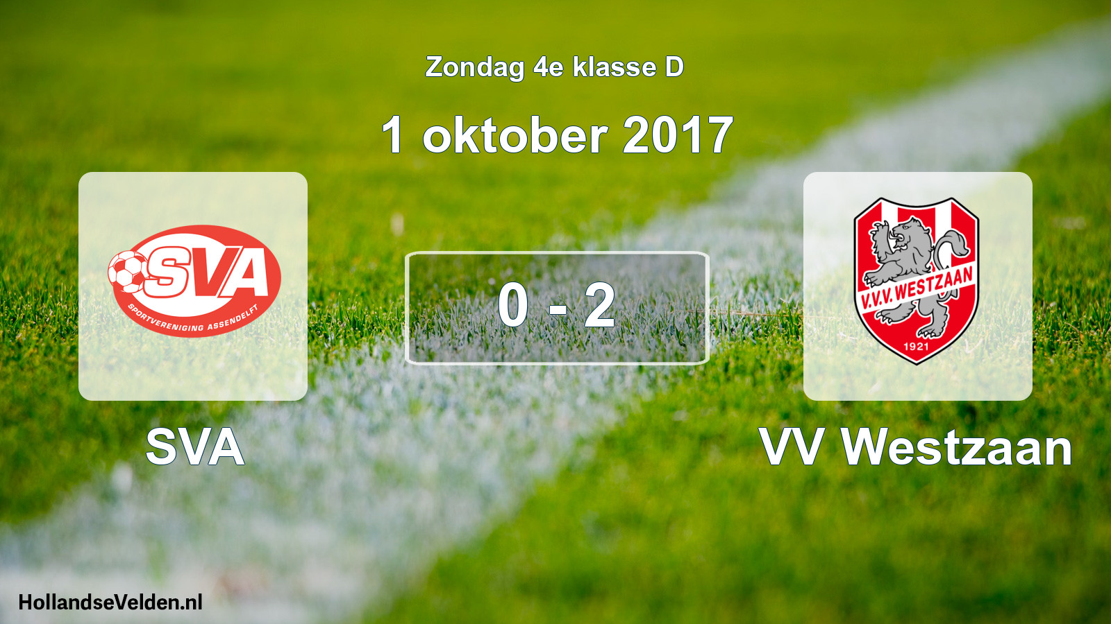 Total number of matches played: SVA - VV Westzaan 0 - 2 (1 October 2017)