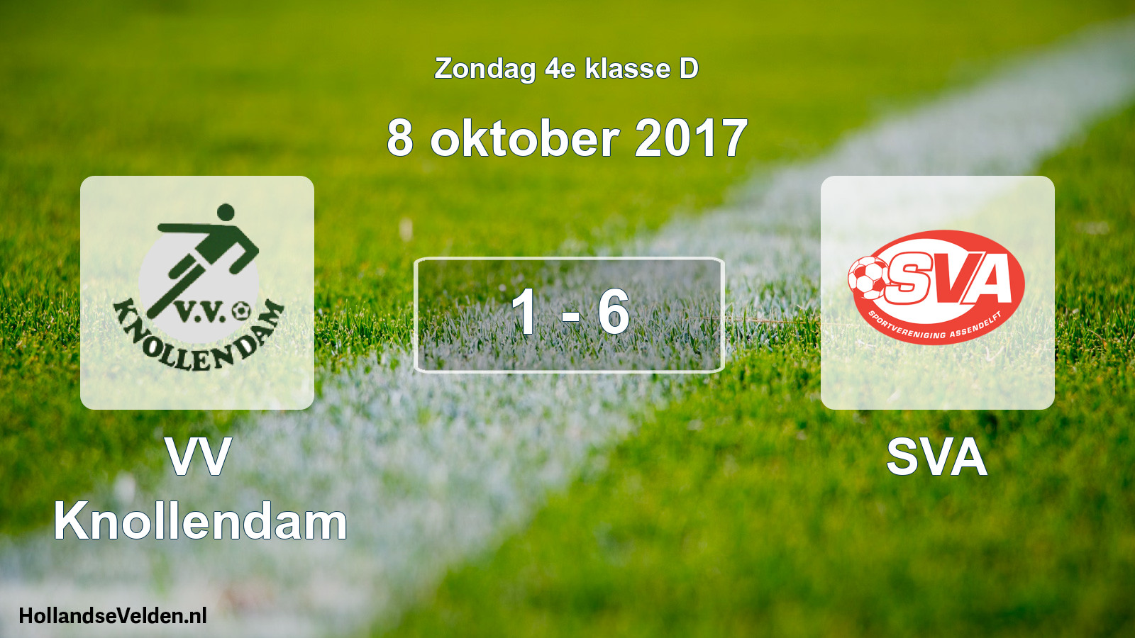 Total number of matches played: VV Knollendam - SVA 1 - 6 (8 October 2017)
