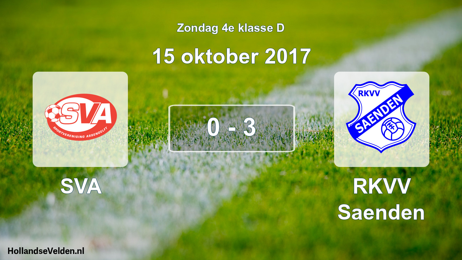Total number of matches played: SVA - RKVV Saenden 0 - 3 (15 October 2017)