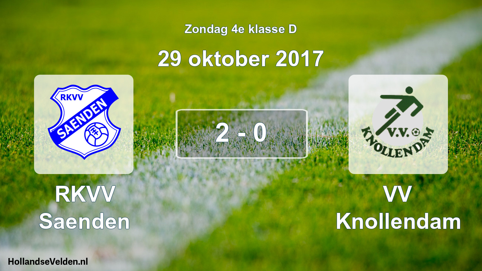 Total number of matches played: RKVV Saenden - VV Knollendam 2 - 0 (29 October 2017)