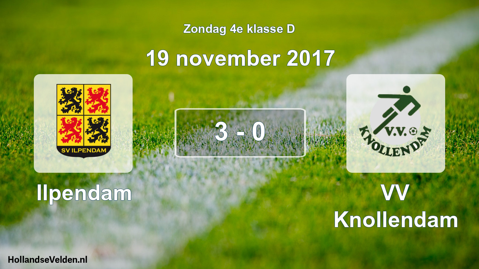 Total number of matches played: Ilpendam - VV Knollendam 3 - 0 (19 November 2017)